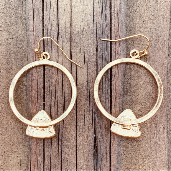 NEW ♡ BLUE Druzy Drop Earrings - Picture 5 of 6